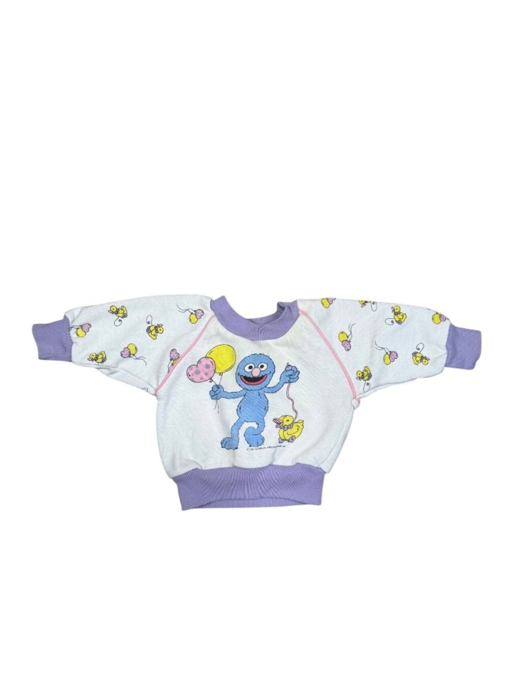 Vintage 90s Sesame Street Grover 6M Sweatshirt Purple Trim